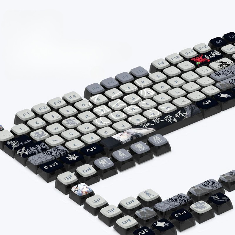 Genshin Impact Shenhe พุดดิ้ง Keycap SAX โปรไฟล์ 125 คีย์ PBT ห้าด้าน Dye Sublimation Raiden Shogun Hutao Mechanical Keycaps ส่วนบุคคล Creative ด้านล่างโปร่งแสง Keycaps