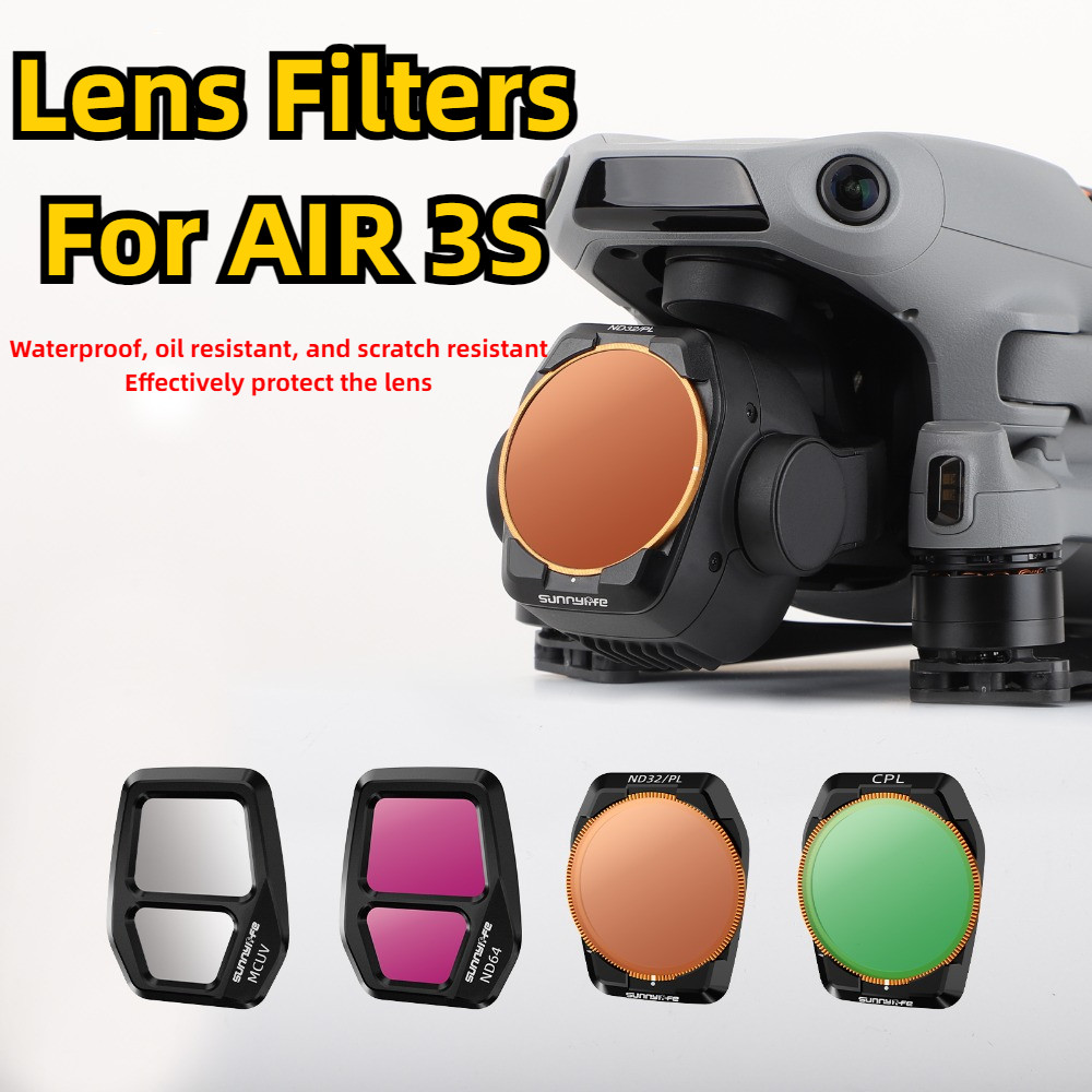 ใช้งานร่วมกับกรอง DJI Air 3S, โลหะปรับได้ CPL ND64 โพลาไรเซอร์, กระจกลดแสง ND16/PL อุปกรณ์เสริม
