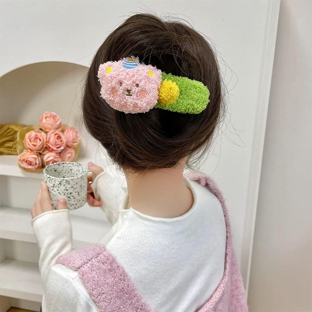 ตุ๊กตาตุ๊กตาหมี ใบเรียกเก็บเงินเป็ด กิ๊บ-สําหรับฤดูใบไม้ร่วงฤดูหนาว-การ์ตูนน่ารัก-อุปกรณ์ผมน่ารัก-หางม้าหวานเครื่องประดับ-สาวขนาดใหญ่สัตว์น่ารัก ปิ่นปักผม - รูปที่ 3