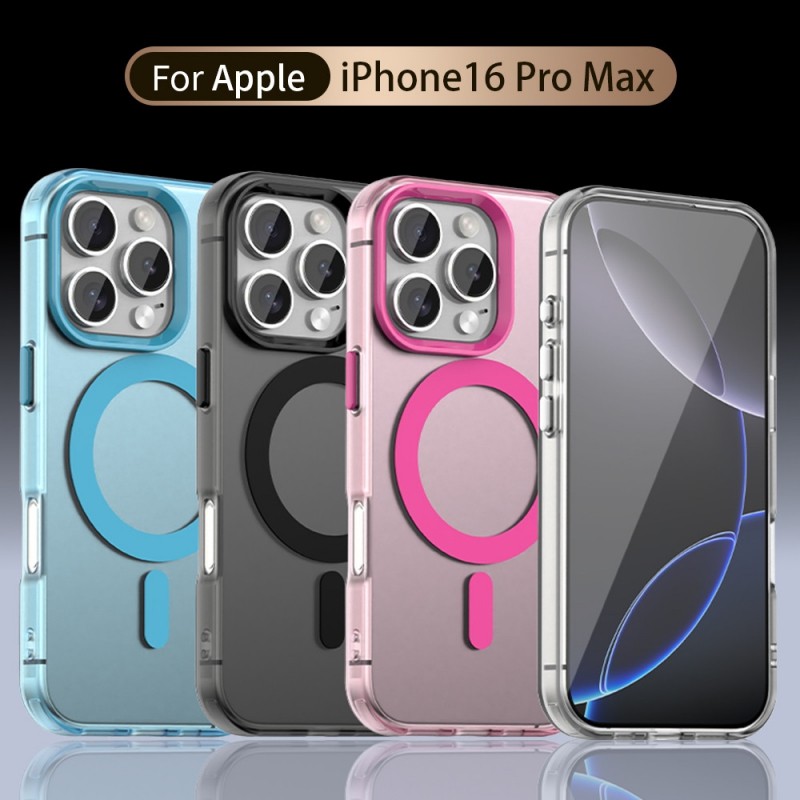 Mattetranslucent ลูกอมสีแม่เหล็กไร้สายชาร์จกรณีสำหรับ iPhone 16 15 14 13 12 11 PROMAX บวกวางคุ้มครองฮาร์ดพีซีปกหลัง