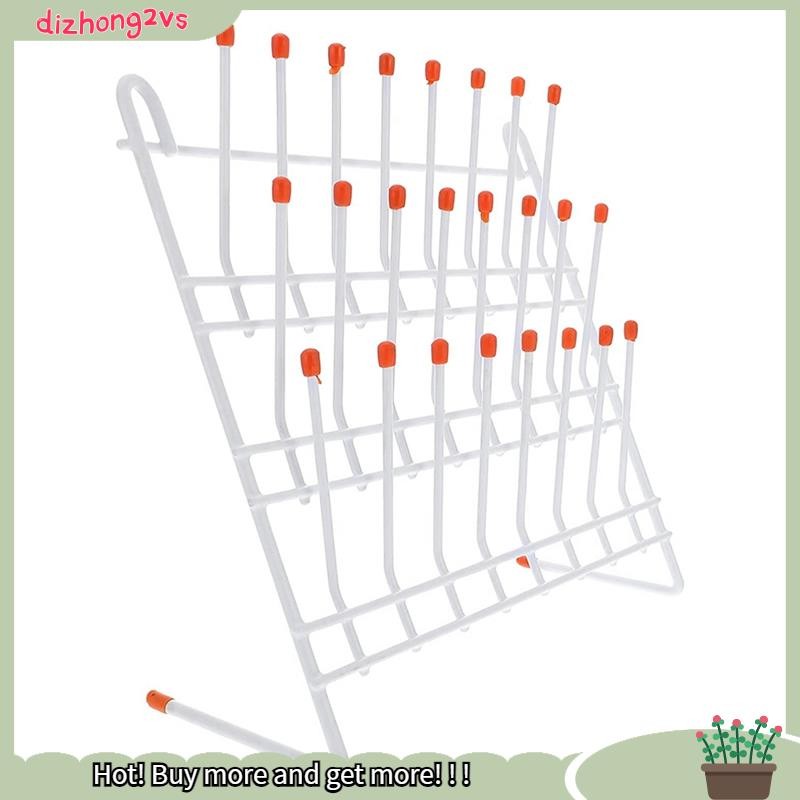 [dizhong2vs]Lab Drying Rack 24 หมุด Lab Glassware Rack ลวด Glassware Drying Rack Wall Mount/Freestan