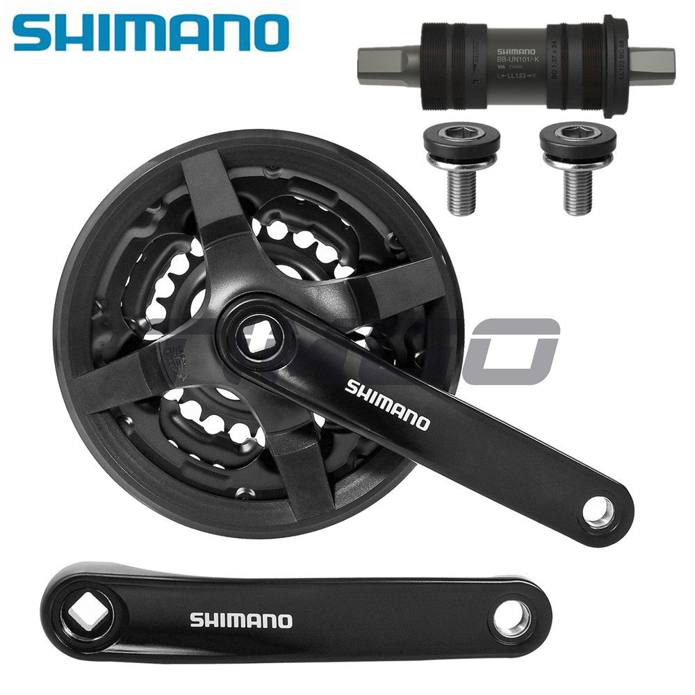Shimano Tourney FC-TY301 3x6/7/8 Speed Crankset Square Taper 48-38-28T/42-34-24T 170mm BB-UN101 Bott