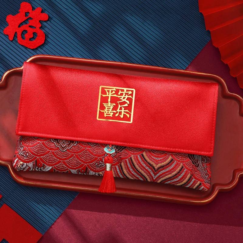 Sampul Duit Red Packet 2025 CNY Ang Bao Packet ตรุษจีน Ang Pow Packet Deepavali Angpow Packet งูปี Full Moon วันเกิดปักผ้าซองจดหมายสีแดงเงิน Angpau