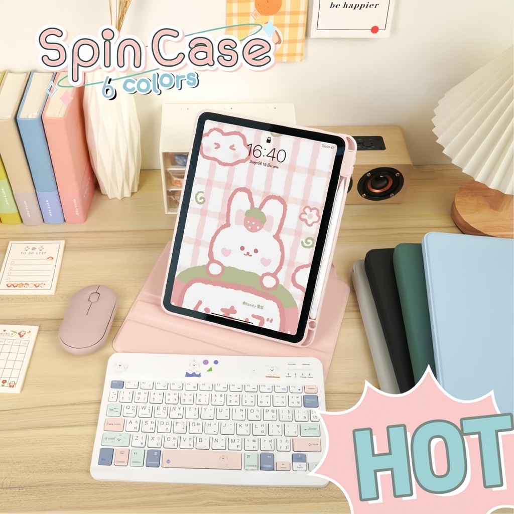 เคสสำหรับ ไอเเพด ปรับองศาได้360 องศา เข้ากันได้สำหรับ gen10 Air3/4/5 10.9 Pro112018/2020/2021 spin case Gen9/8/7 10.2