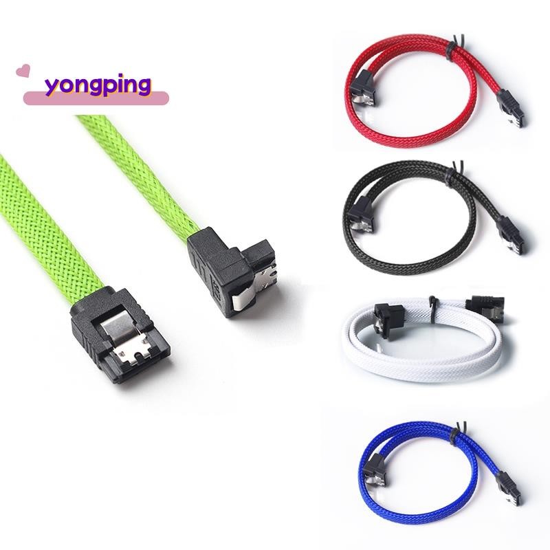 50 ซม.SATA 3.0 III SATA3 7pin สายเคเบิลข้อมูลมุมขวา 6 กิกะไบต์/วินาทีสาย SSD HDD Hard Disk ข้อมูลสายไฟไนลอน Sleeved