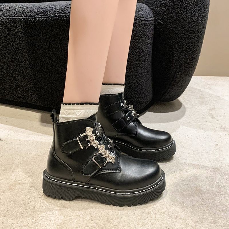 Martin Boots Mid-Tube Boots Casual หญิงเวอร์ชั่นเกาหลี Classy