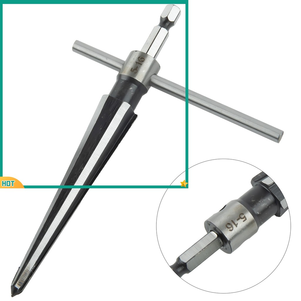 (ใหม่) 5-16 มม.มือถือ Tapered Reamer T Handle 6 ขลุ่ย Beveling ตัดเจาะเครื่องมือ