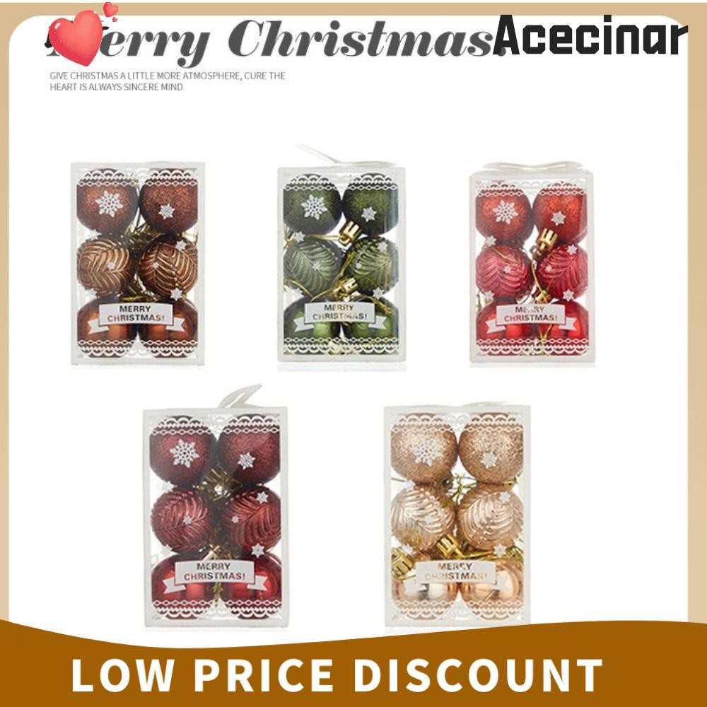 Acecinar 12PCS Christmas Ball ชุด,พลาสติก 5 สี Christmas Tree Balls,คุณภาพสูง 4 ซม. Suspensable Xmas Baubles ตู้โชว์