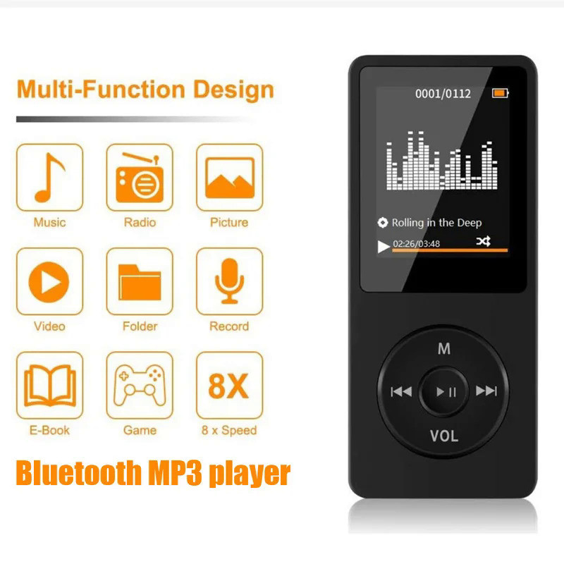 1.8'' Bluetooth Mp3 Music Player Portable E-book Mp4 Fm Radio Games Video Picture External Ultra-thi