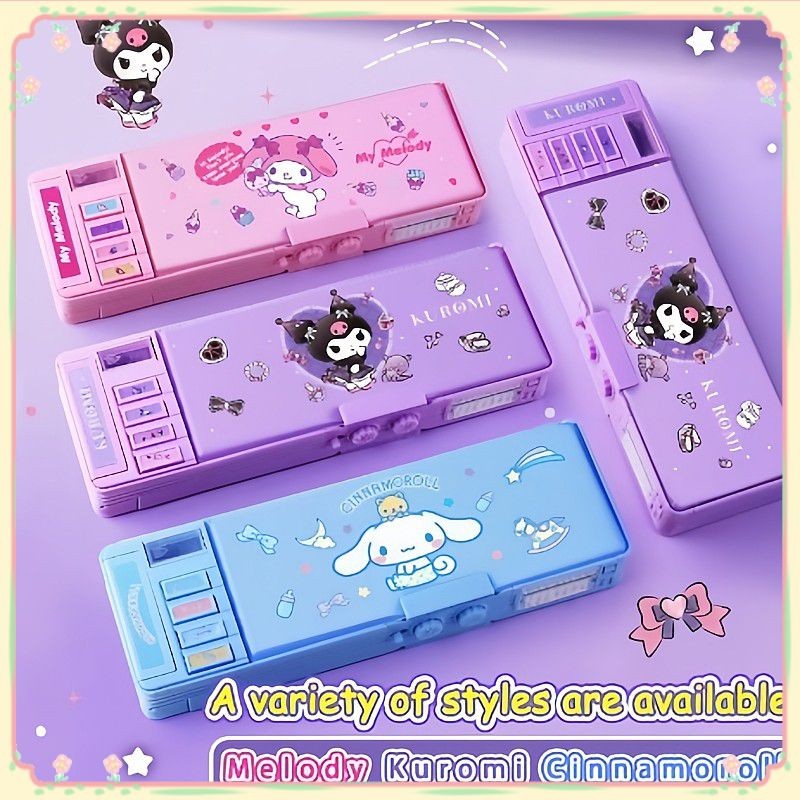 Sanrio Cinnamoroll Multifunction Pencil Case กล่องดินสอจุได้ขนาดใหญ่ มีรหัสล็อค ของใช้สำหรับนักเรียน ของขวัญสำหรับเด็กเปิดเทอมใหม่ 【แดดดี้】