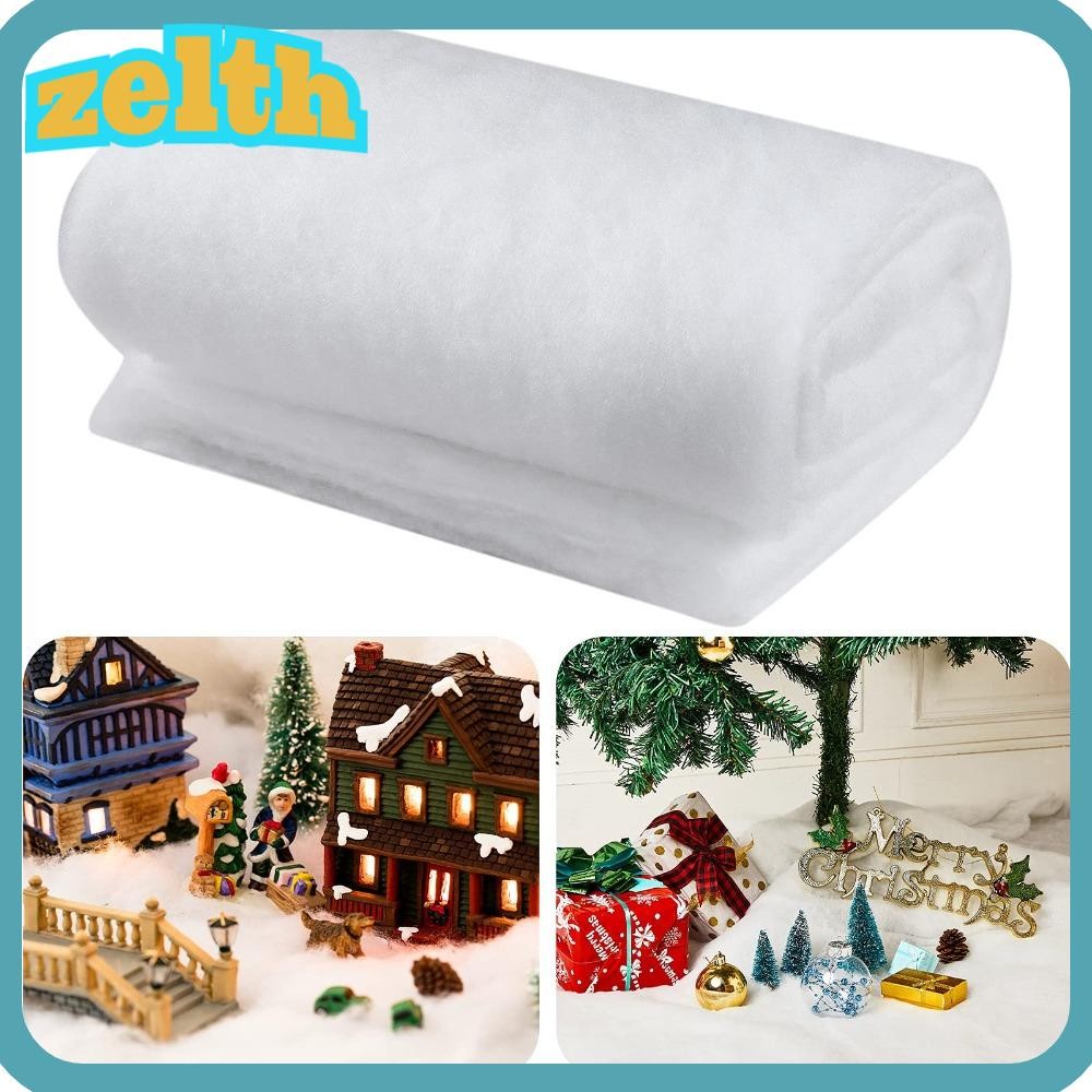 Zelth ผ้าห่มปกหิมะคริสต์มาส, 240*240 ซม.จําลองพรมหิมะปลอม,ผ้าห่มผ้าฝ้ายเทียม DIY ฉากหลังต้นคริสต์มาส
