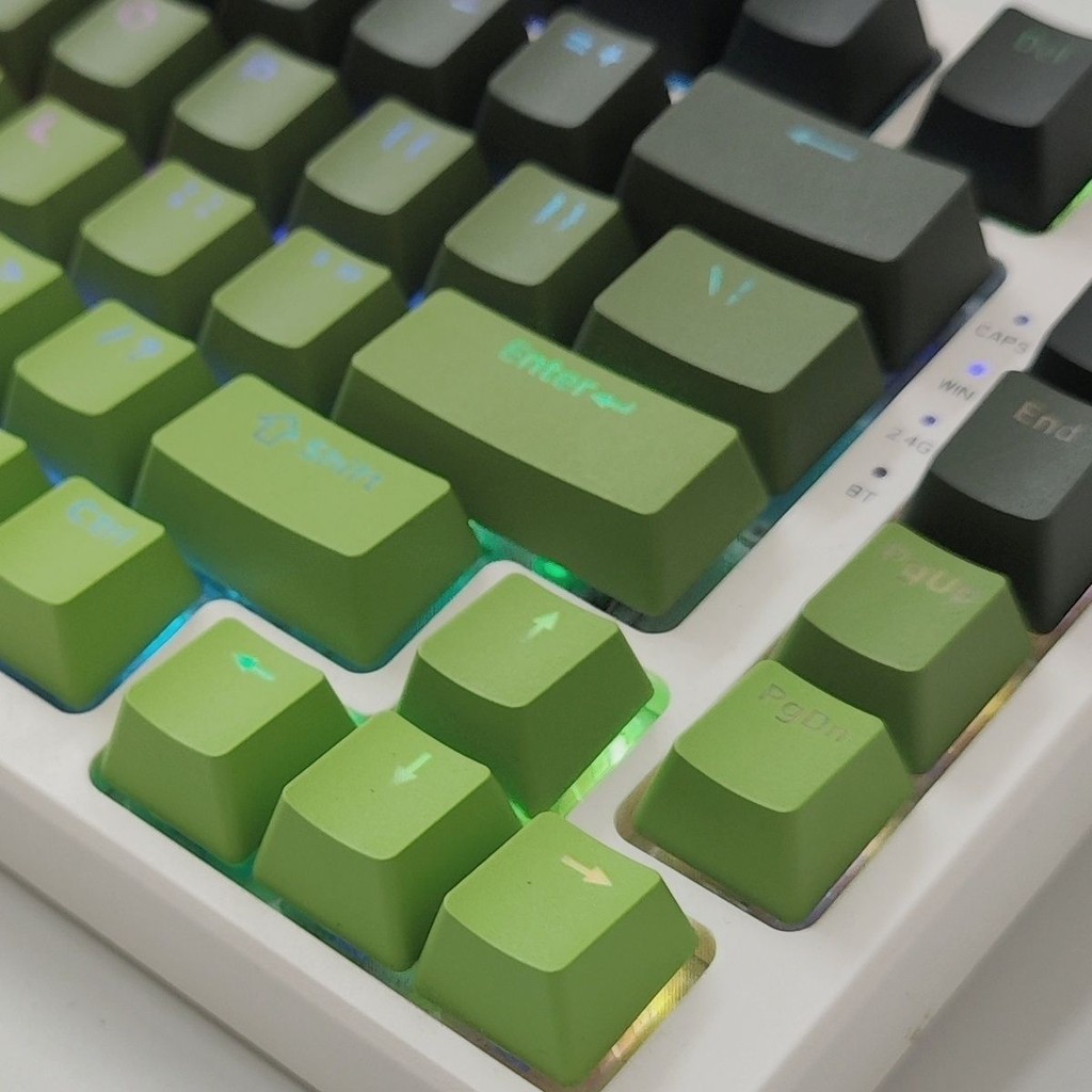 130 คีย์ Matcha Green Shine ผ่าน Keycaps OEM Profile Double Shot PBT Keycaps สําหรับ Cherry MX Switches คีย์บอร์ดเกม