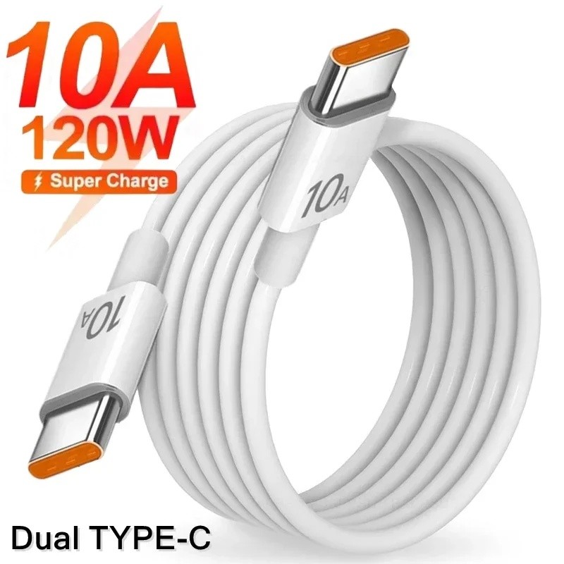 Universal 120W 10A Fast Charger – PD Dual USB C ถึง Type C สายชาร์จเร็ว – สายไฟถ่ายโอนข้อมูลความเร็วสูง