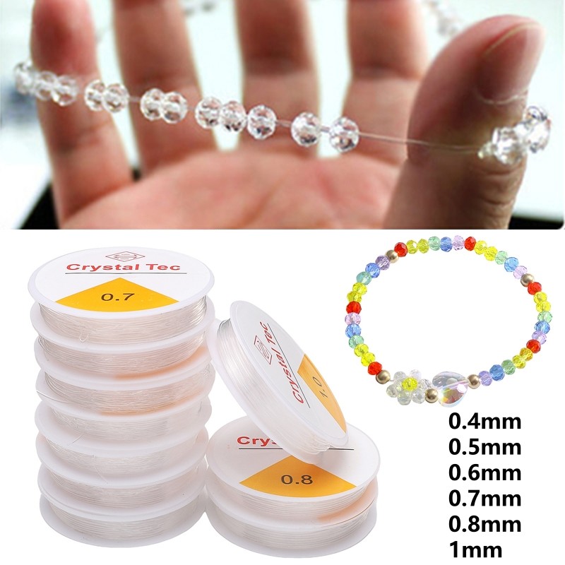 โปร่งใสยืดยืดหยุ่นคริสตัลสายประดับด้วยลูกปัดเชือกสตริงสายไฟ/ด้าย DIY ลูกปัดทํา Bracele