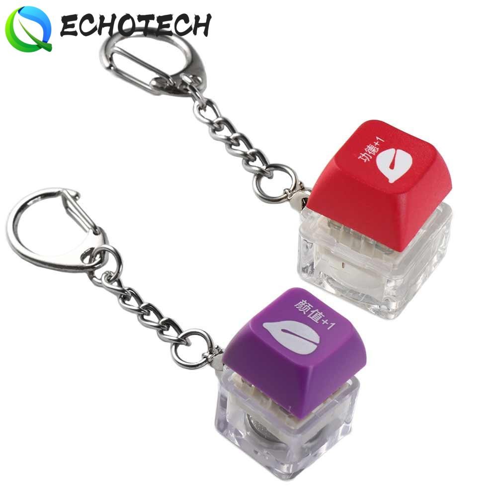 Echotech ปลาไม้คีย์บอร์ดพวงกุญแจ, LED ปลาไม้คีย์บอร์ดแบบกลไก, ที่ถอดออกได้ ABS สีสัน Key เพลาเครื่องทดสอบ Decompression จี้ของขวัญสนุก