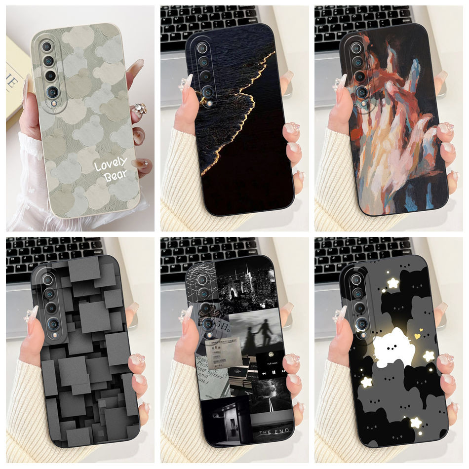 สําหรับ Xiaomi Mi 10 5G แฟชั่นน่ารักทาสีเคสซิลิโคนอ่อนนุ่ม Xiaomi Mi10 5G เลนส์เคสป้องกัน