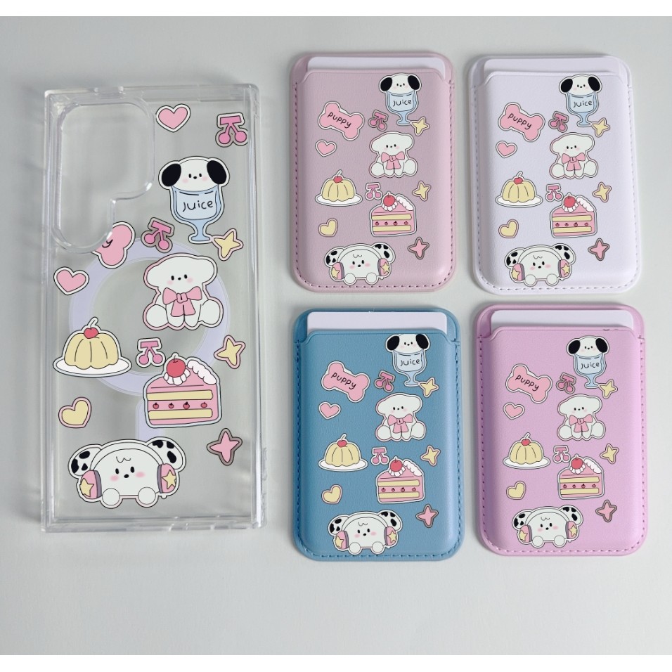 2pcs ขนมลูกสุนัขรูปแบบกระเป๋าสตางค์สําหรับ Samsung s25 s25plus ultra Case Girly S22 S22plus S23 S23P