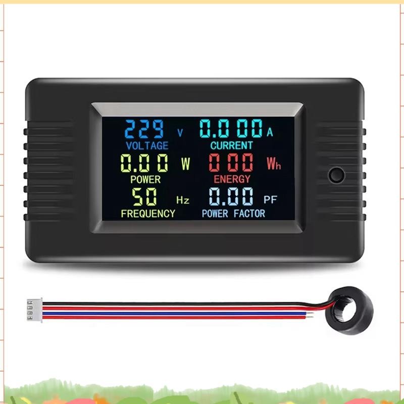 Super PZEM-022- Single-Phase AC Volt Amp Meter หน้าจอสีความถี่ Power Factor Wattmeter Power Meter 10