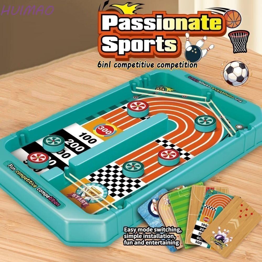 Huimao โต๊ะ Foosball เกมของเล่น, ปฏิสัมพันธ์ระหว่างพ่อแม่และลูกโบว์ลิ่งบาสเกตบอลฟุตบอลสก์ท็อปหมากรุกรบ, พรรคเกมของขวัญมินิ 6 ใน 1 ตารางเกมแบบโต้ตอบผู้ชนะอย่างรวดเ