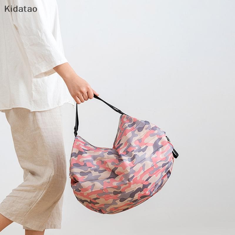 Kidatao พับเป็นมิตรกับสิ่งแวดล้อมเดินทางแบบพกพาความจุขนาดใหญ่หนาถุงของชําขนาดใหญ่ใหม่