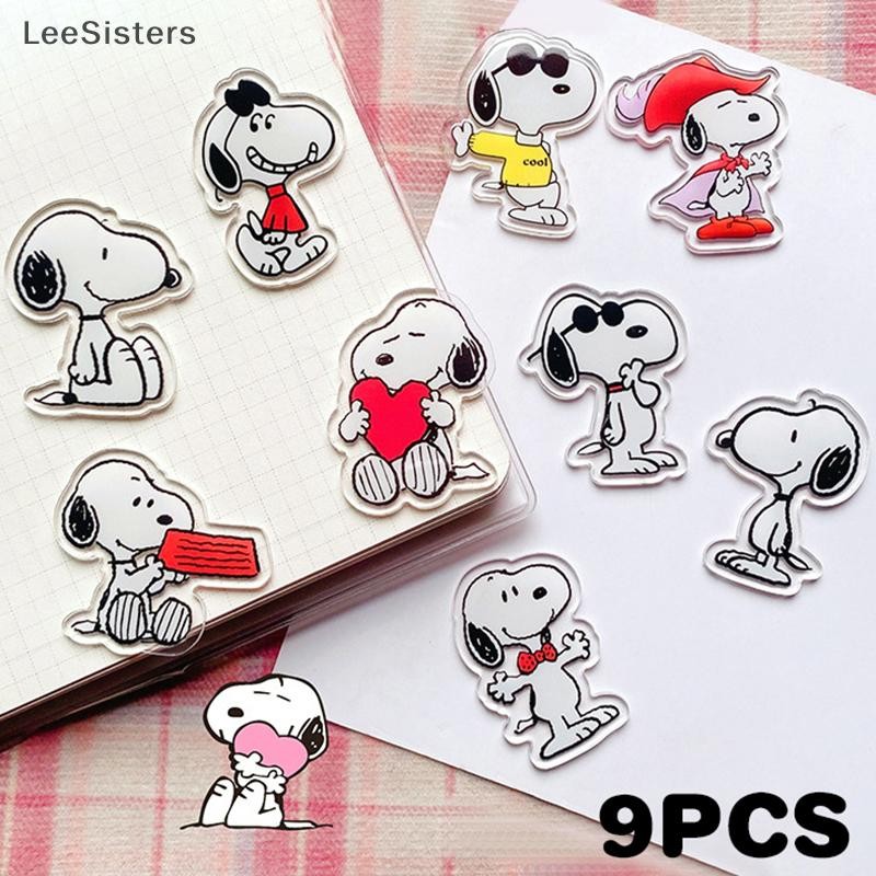 Leesisters 9 ชิ้นการ์ตูน Snoopy เข็มกลัดน่ารัก Anime Badge Pins ปกเข็มกลัดกระเป๋าเสื้อผ้าตกแต่งสําหรับเด็กเพื่อนของขวัญของฉัน
