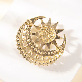 Star Moon Reverse เข็มกลัดมุสลิมแบบดั้งเดิมโลหะผสมประณีตเข็มกลัดวันหยุดเข็มกลัด Kaizhai Festival