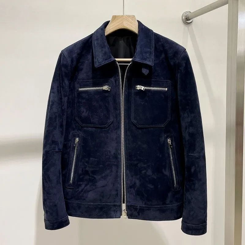 สินค้ายุโรป High-End Casual Mens Jacket ฤดูใบไม้ร่วงฤดูหนาวสไตล์ใหม่แฟชั่นแจ็คเก็ต Top Lapel รถจักรยานยนต์เกาหลีรุ่น Slim-fit Outerwear เสื้อผ้าผู้ชายอินเทรนด์ [คลังสินค้าพร้อม]