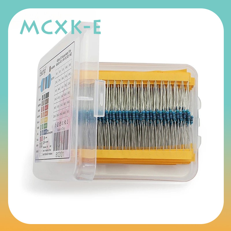 300-600pcs 1/4W โลหะฟิล์ม Resistor ชุด 30 ค่าตัวต้านทานแพ็ค 10R ~910R ชุดตัวต้านทานชุดอิเล็กโทรน DIY กล่อง 1K 10R โอห์ม