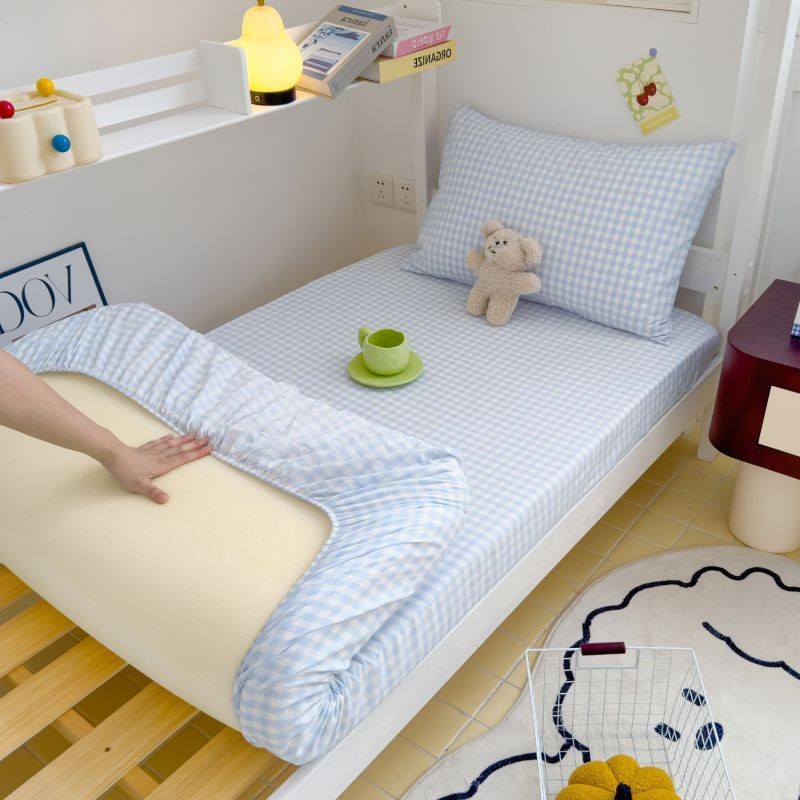 床笠床罩单件水洗棉床垫保护罩单人学生宿舍寝室床套全包床单四季Bed sheet, bed cover, single piece, washed cotton mattress, protective