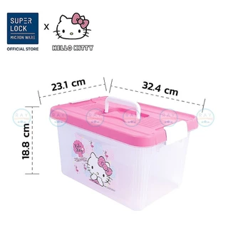 Super Lock กล่องหูหิ้ว ฝาล็อค 8.5 ลิตร คิตตี้ 6642 Hello Kitty Container กล่องเก็บของ กล่องฝาล็อค