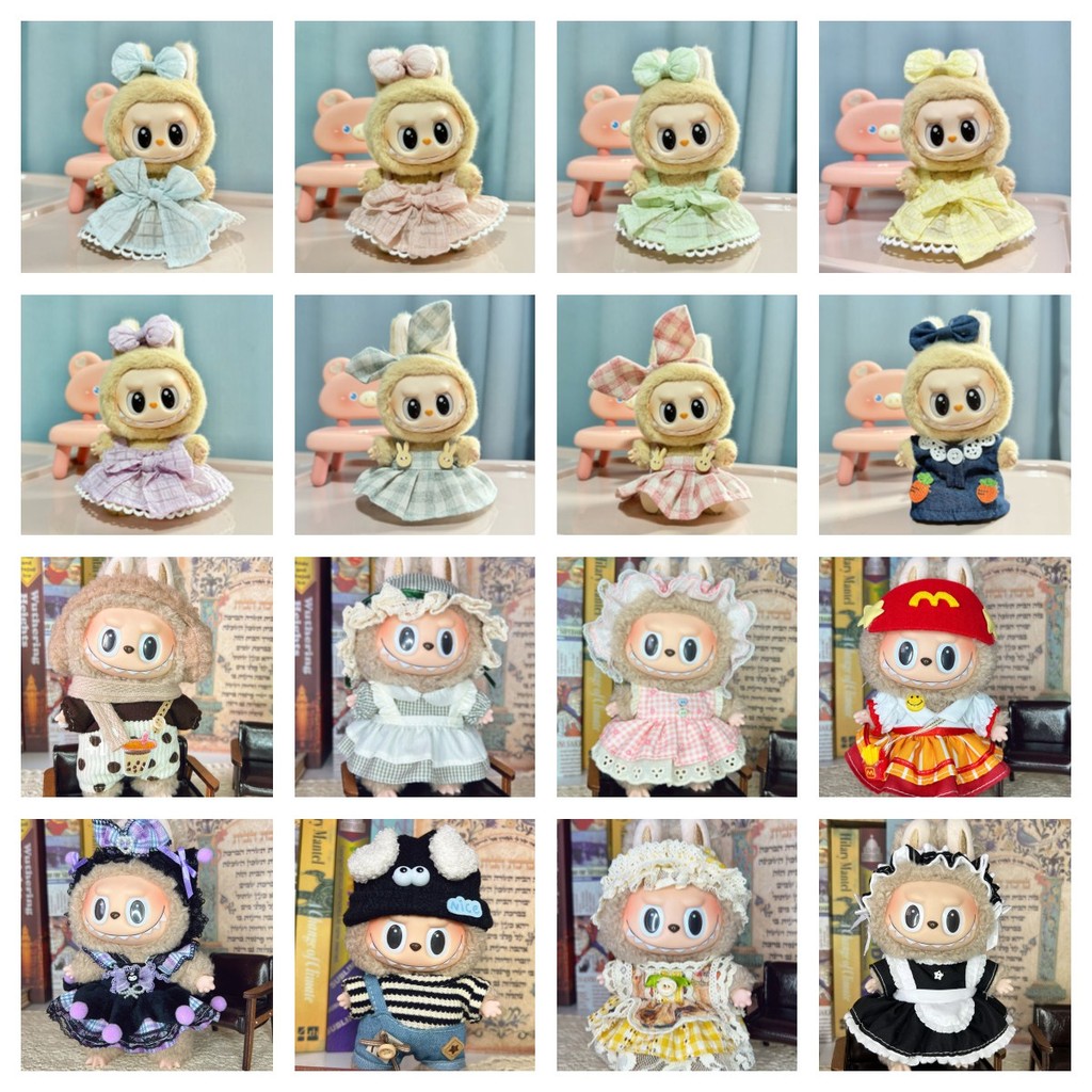 17ซม.มินิตุ๊กตาplushเสื้อผ้าชุดอุปกรณ์เสริมเกาหลีkpop Exo Labubu IdolฤดูหนาวกระโปรงCandyชุดกระโปรงเสื้อผ้าของขวัญ