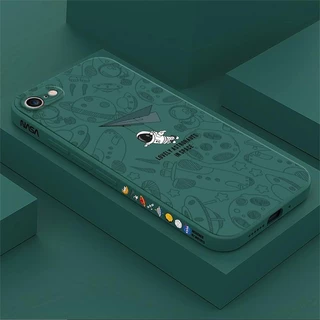 เคส iPhone 7 / 8/ SE 2020 / SE 2022 สีพื้น iPhone 8 ภาพประกอบอวกาศ เคสโทรศัพท์นักบินอวกาศ XTKR