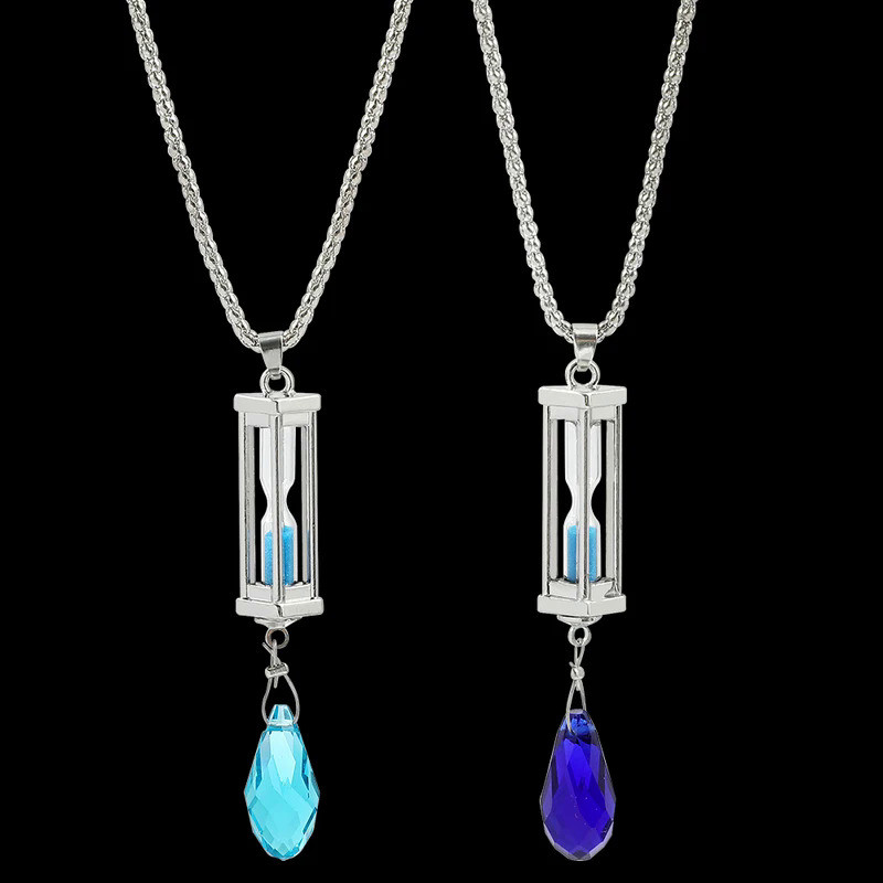 Anime Vanitas Crystal Pendant Necklace The Case Study of Vanitas No Karte Props Hourglass Necklace C