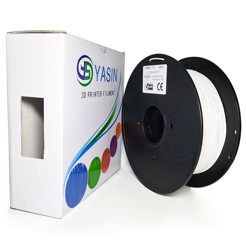 TPE Filament 85A 1.75mm 3D Printing Materials White Color 0.5KG Per Roll