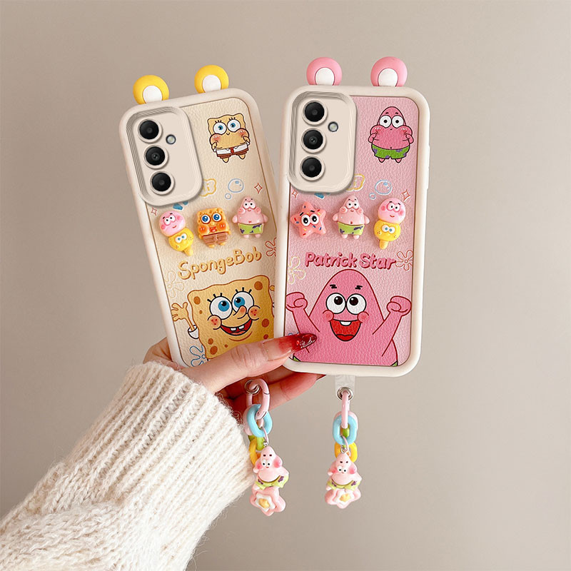 เคส  Samsung S23 Fe เข้ากันได้กับรูปแบบหนังน่ารัก 3D หูเคส โทรศัพท์แบบนุ่ม BB-PWED