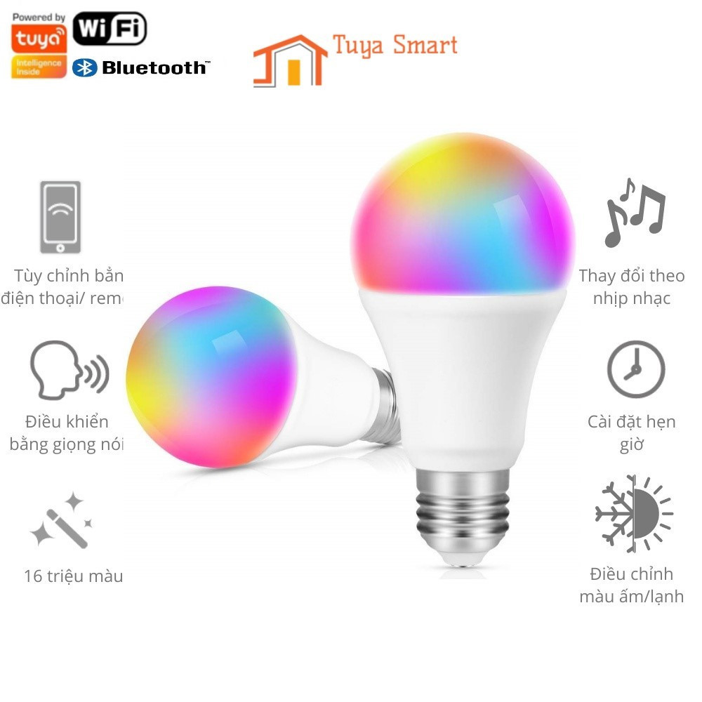 Tuya 10W หลอดไฟอัจฉริยะ Wifi / หลอดไฟบลูทูธ E27 E26 B22 RGB + CCT หลอดไฟ Tuya / Smart Life หลอดไฟ LE