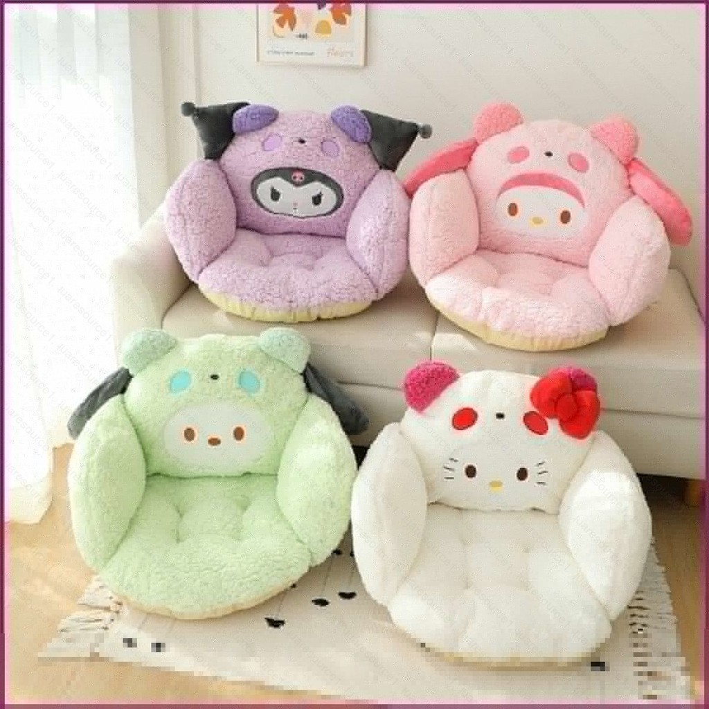 Sq1 Sanrio Hello Kitty Melody Kuromi Office เบาะรองนั่งเอว Cinnamoroll Pochacco เบาะรองนั่งการ์ตูนเบาะเก้าอี้