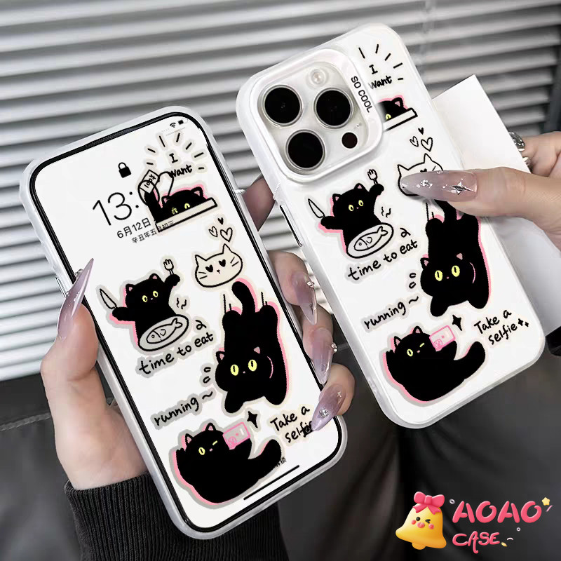 เคส Realme C51s C53 C51 C55 C67 C35 C25 C12 C17 C21 C30 C15 C11 C20 C33 7i C20A 5 5i Note 50 สร้อยข้อมือแมวตลกน่ารัก - รูปที่ 3