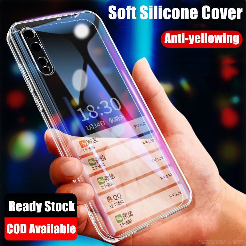 สําหรับ Huawei Y8P AQM-LX1 Slim Soft Clear Silicon Fine Hole Scratch-Resistant Jelly Case คริสตัล An