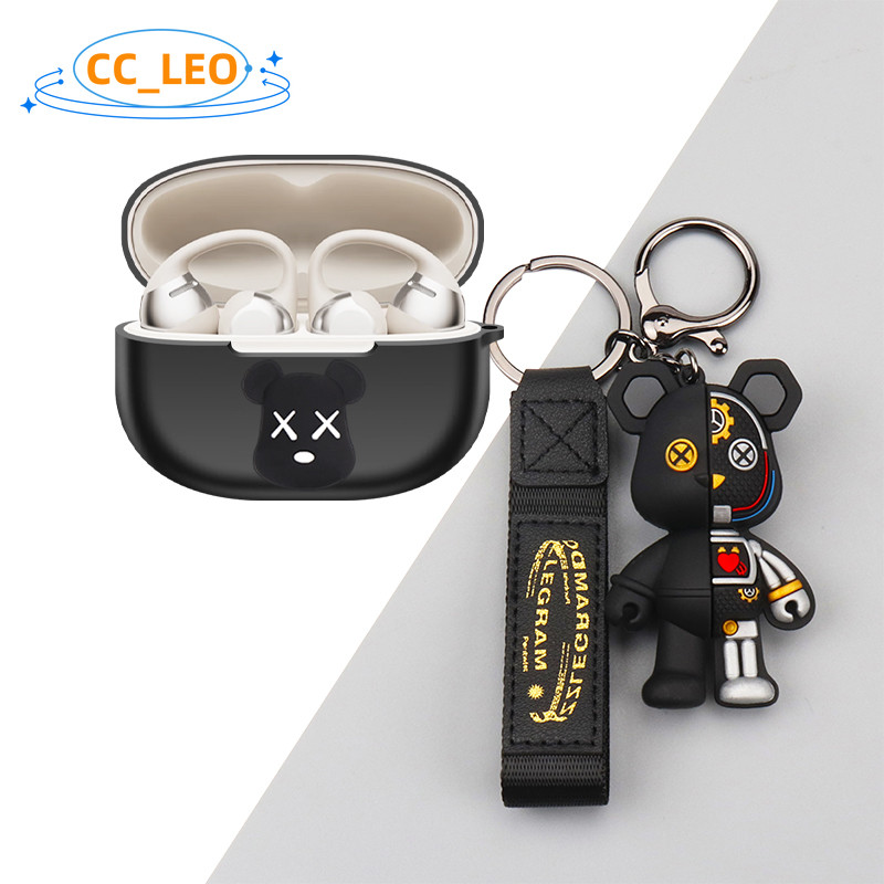 For Shokz OpenDots One (E310) Case Silicone Soft Case Cartoon Butter Bear Cute Doraemon Keychain Pen