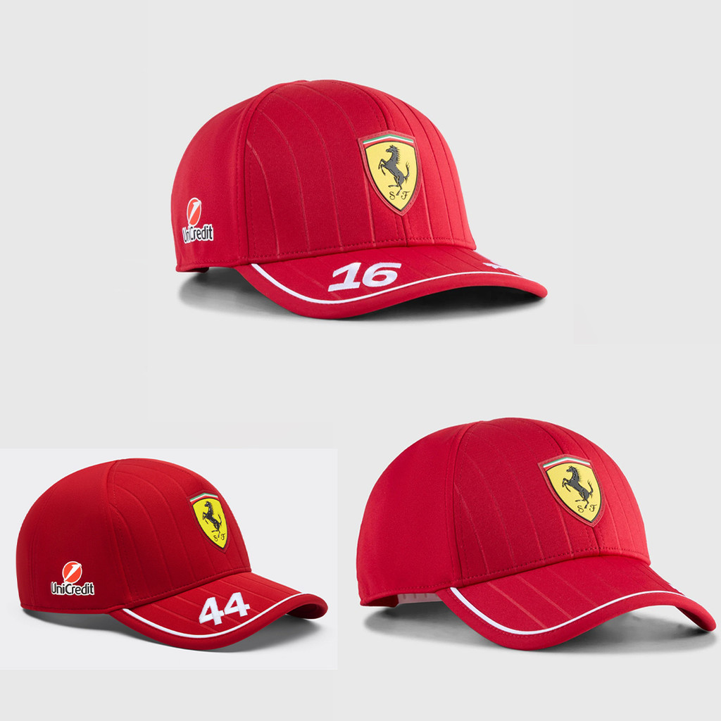 Scuderia Ferrari Racing Cap สําหรับผู้ชายผู้หญิงหมวกกีฬากลางแจ้งแบบปรับได้เย็บปักถักร้อยสีแดง