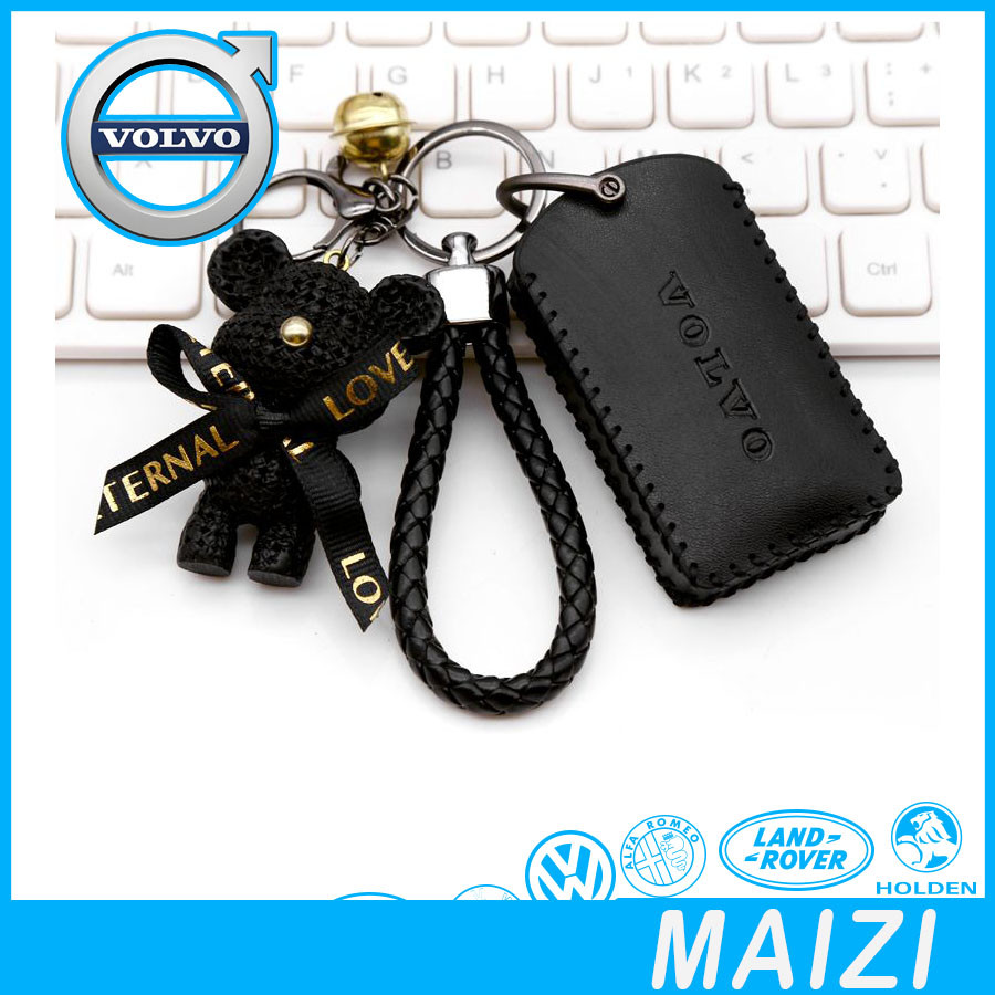 [พร้อม] Volvo EX30เคสกุญแจหนัง Volvo EX30เคสกุญแจการ์ตูนรถสมาร์ทเคสกุญแจถักเชือกมือ rcvb