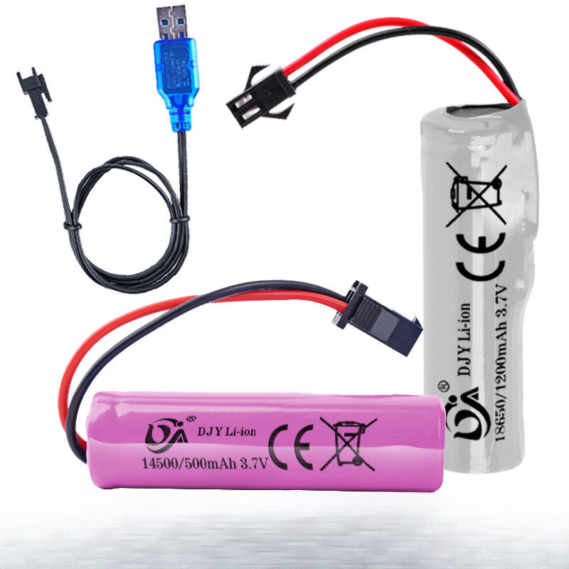 แบตเตอรี่ของเล่น 3.7V แบตเตอรี่ลิเธียม รีโมทคอนโทรล สายชาร์จหุ่นยนต์สุนัข ขั้วต่อ SM แบตเตอรี่รถย