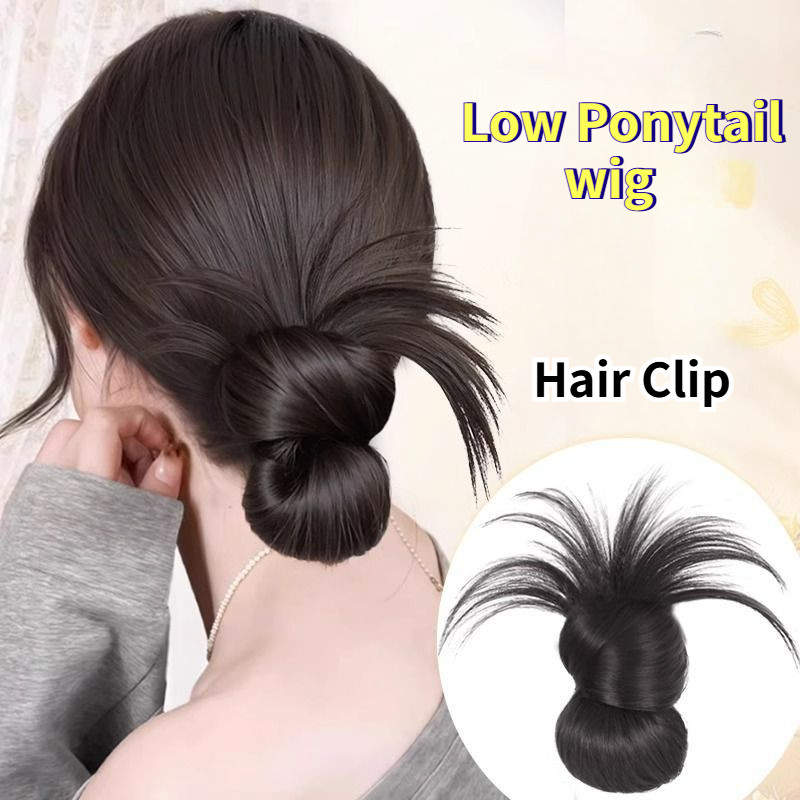 ผมหางม้าต่ําวิกผมผู้หญิงแฟชั่นเกาหลีจําลองวิกผมคลิปอุปกรณ์ผม