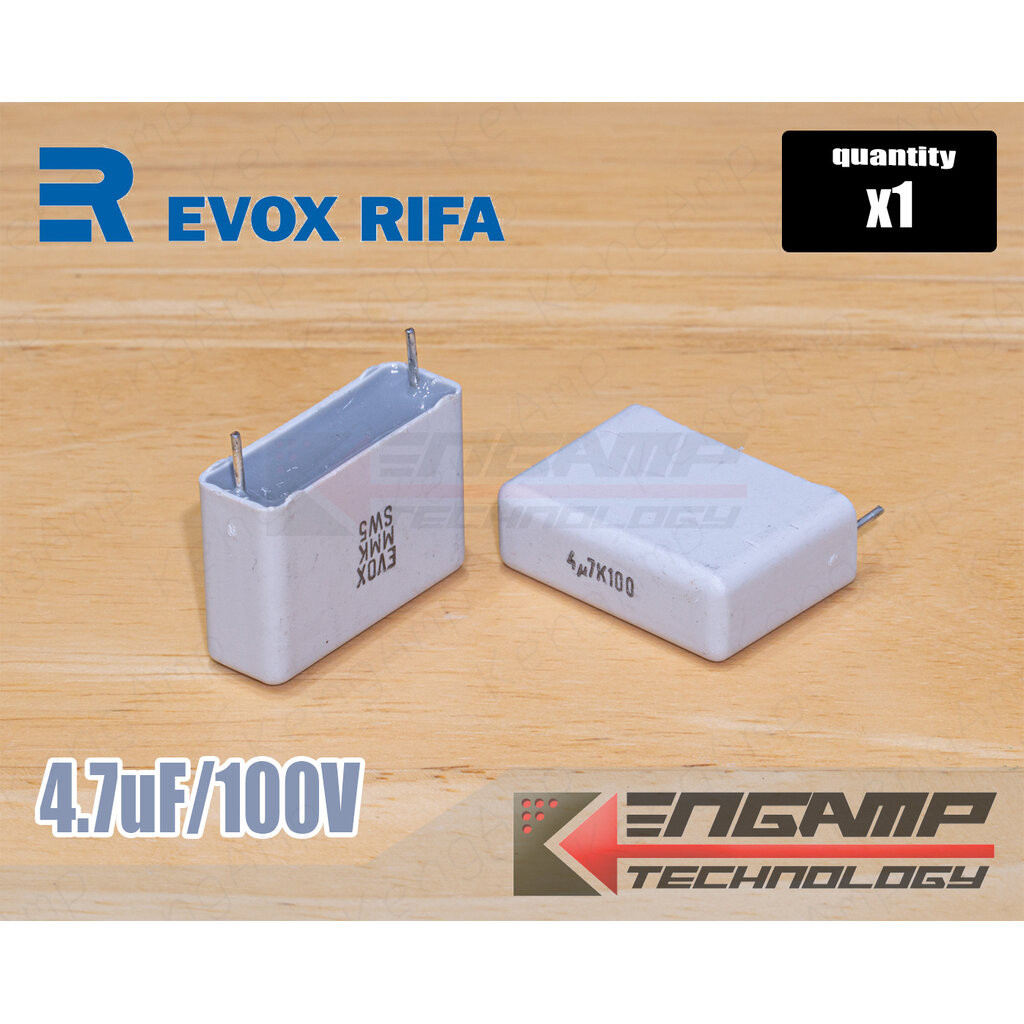 (1ตัว) [F-CAP] 4.7uF/100V 4u7K100V EVOX MMK 10% 9x26 H18mm P=22mm