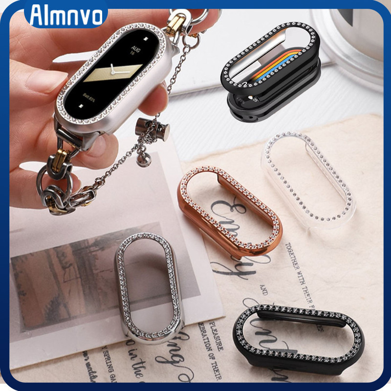 แชสซีพีซี Hollow for Xiaomi Mi Band 9 อุปกรณ์ป้องกันหน้าจอเพชรเงางาม for Smartwatch Mi Band 9 NFC