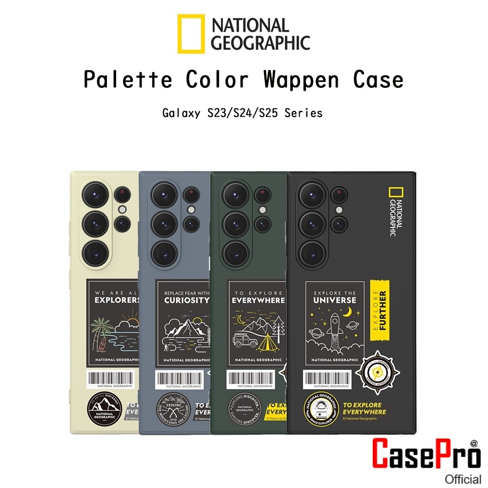 NATIONAL GEOGRAPHIC Palette Color Wappen Case เคสกันกระแทกเกรดพรีเมี่ยม เคสสำหรับ Galaxy S23Ultra/S24Ultra/S25Ultra