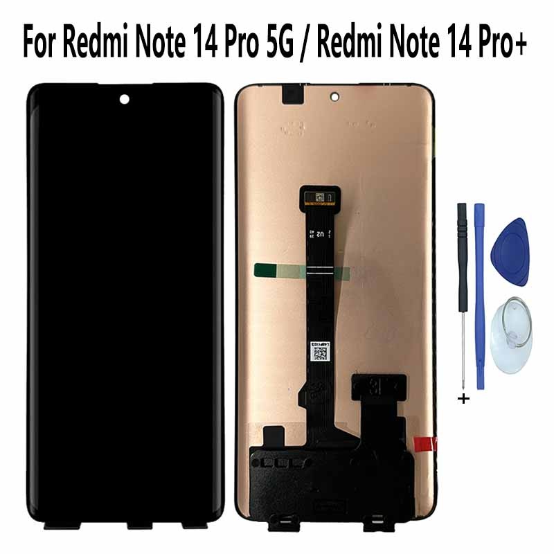 สำหรับ Redmi Note 14 Pro 5G 24090RA29G 24090RA29I 24090RA29C จอแสดงผล LCD หน้าจอสัมผัส ชุดประกอบดิจิไทเซอร์ สำหรับ Redmi Note 14 Pro+ 24115RA8EG 24115RA8EC 24115RA8EI