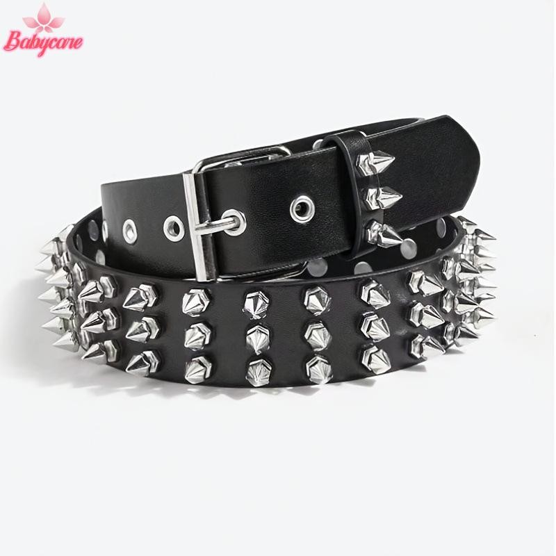 BYCE> Creative Eye Rivet เข็มขัด Goth สไตล์ Pin Buckle Man/ผู้หญิงแฟชั่นสบายๆ Punk สไตล์เข็มขัดหนังสําหรับกางเกงยีนส์ Y2K เข็มขัดใหม่