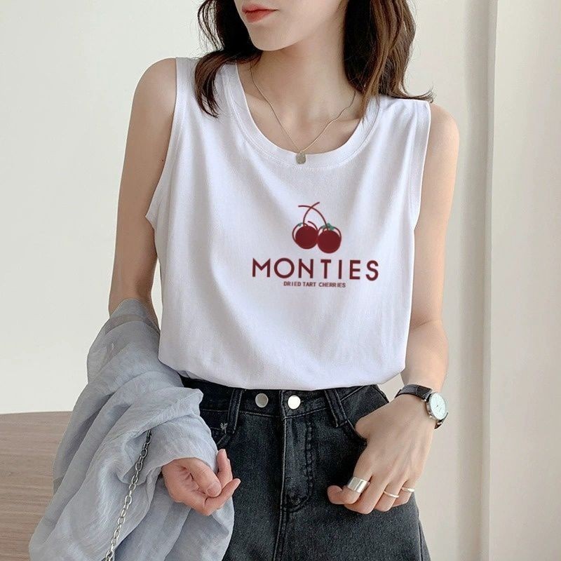 NEW เสื้อแขนกุดสกรีนลาย เสื้อแขนกุดผู้หญิง ลายสวยๆ OP-1088